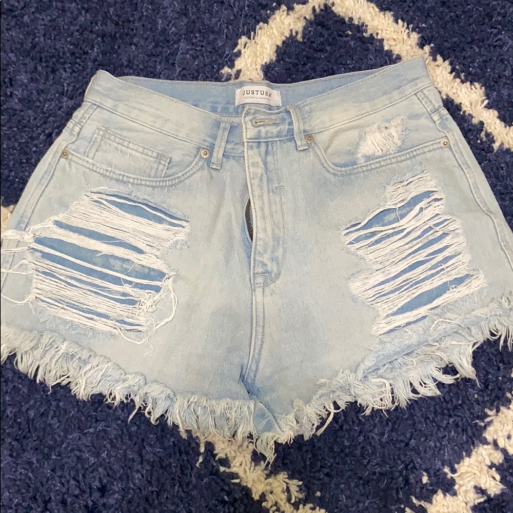 High Waisted Cutoff Denim Shorts